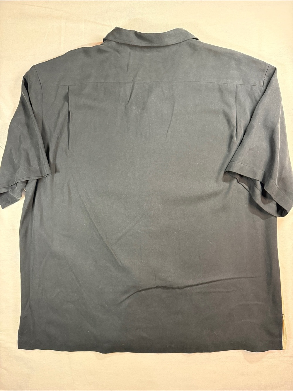 Nat Nast 100% Silk Bowling Shirt Colorblock Cream Black Retro XL - Picture 4 of 7